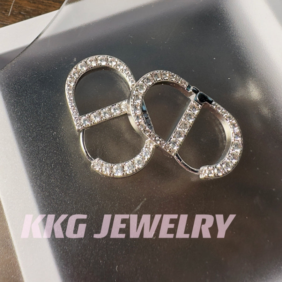 Sterling Silver Eight Hoop Zircon Earrings