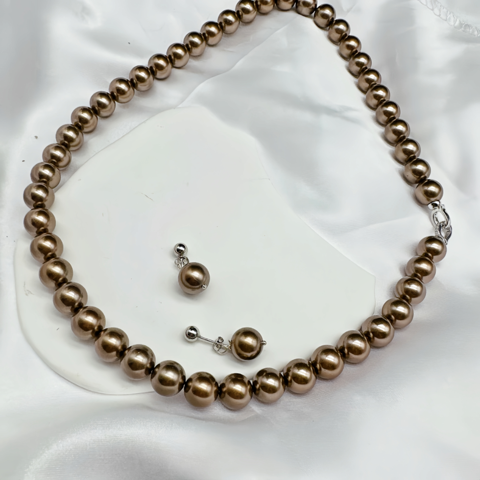 7mm Tahitian Color Crystal Pearl Earrings