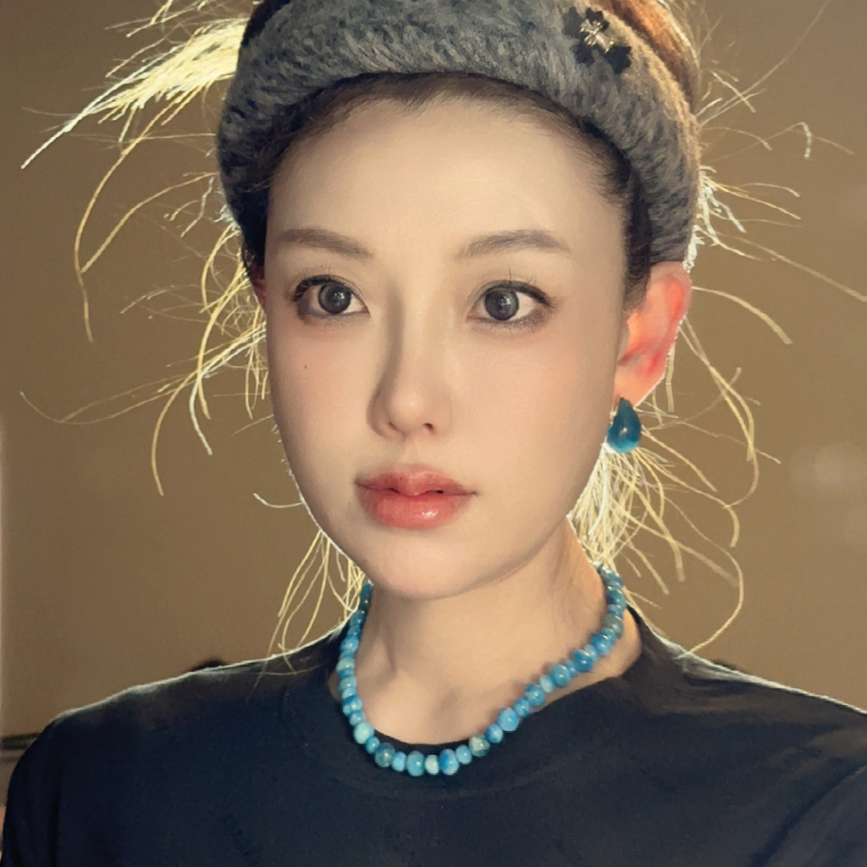 Blue Dome Hoops Resin Earrings