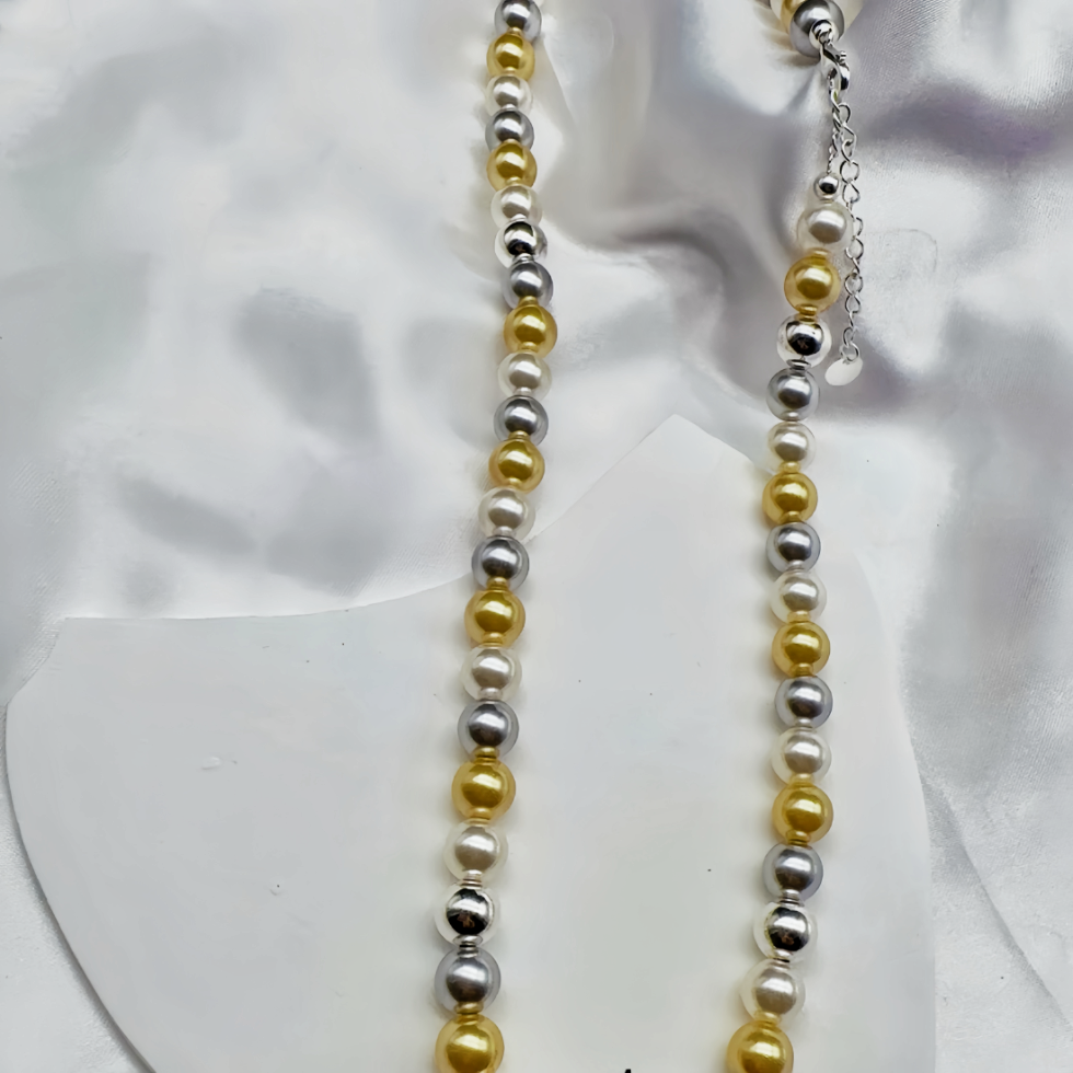 8mm Morandi Color & Sterling Silver Pearl Necklace