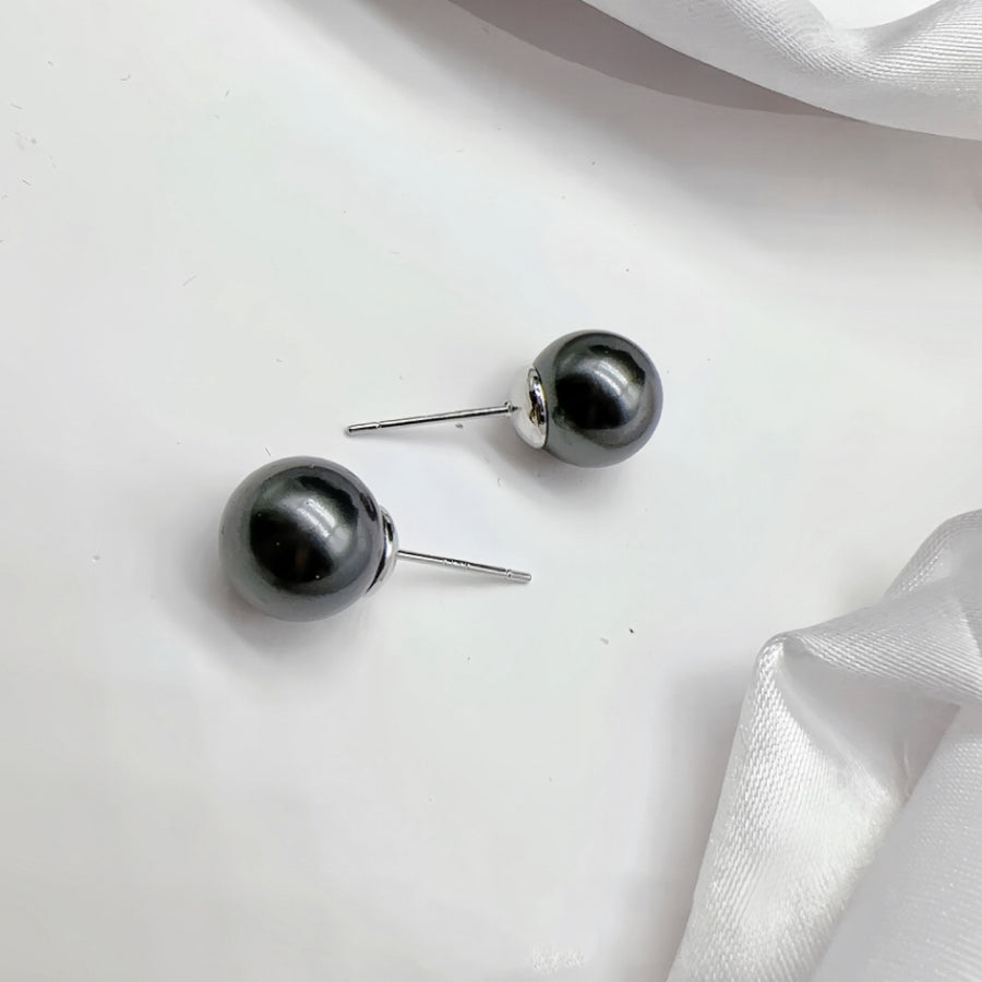 10mm Copper Alloy and FAUX Pearl Earrings