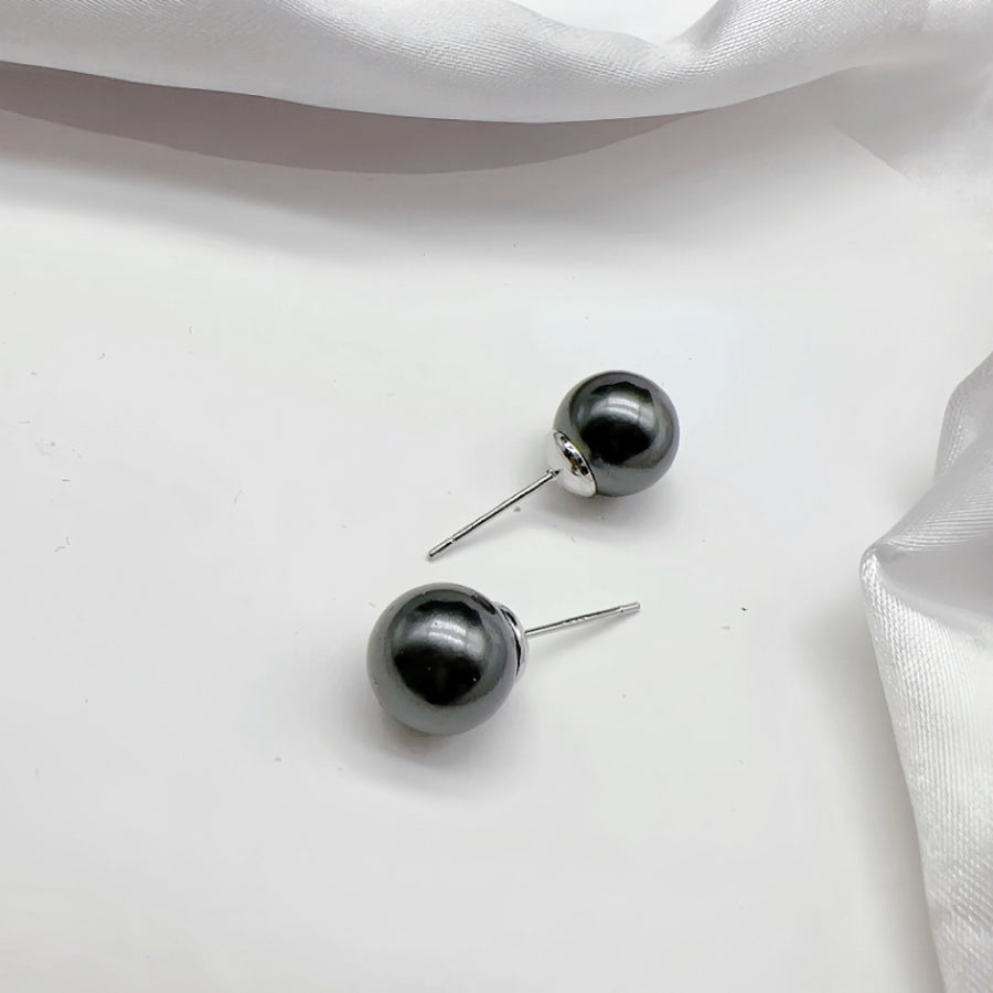 10mm Copper Alloy and FAUX Pearl Earrings