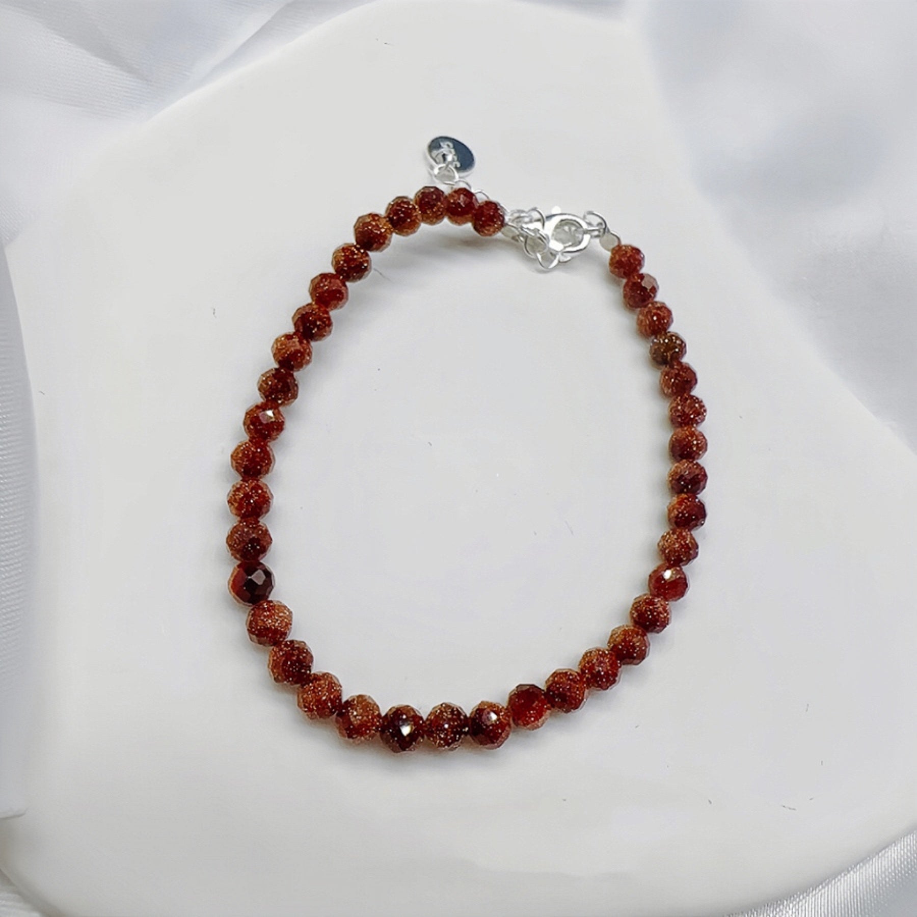 S925 Sterling Silver Red Imitation Crystal Bracelet