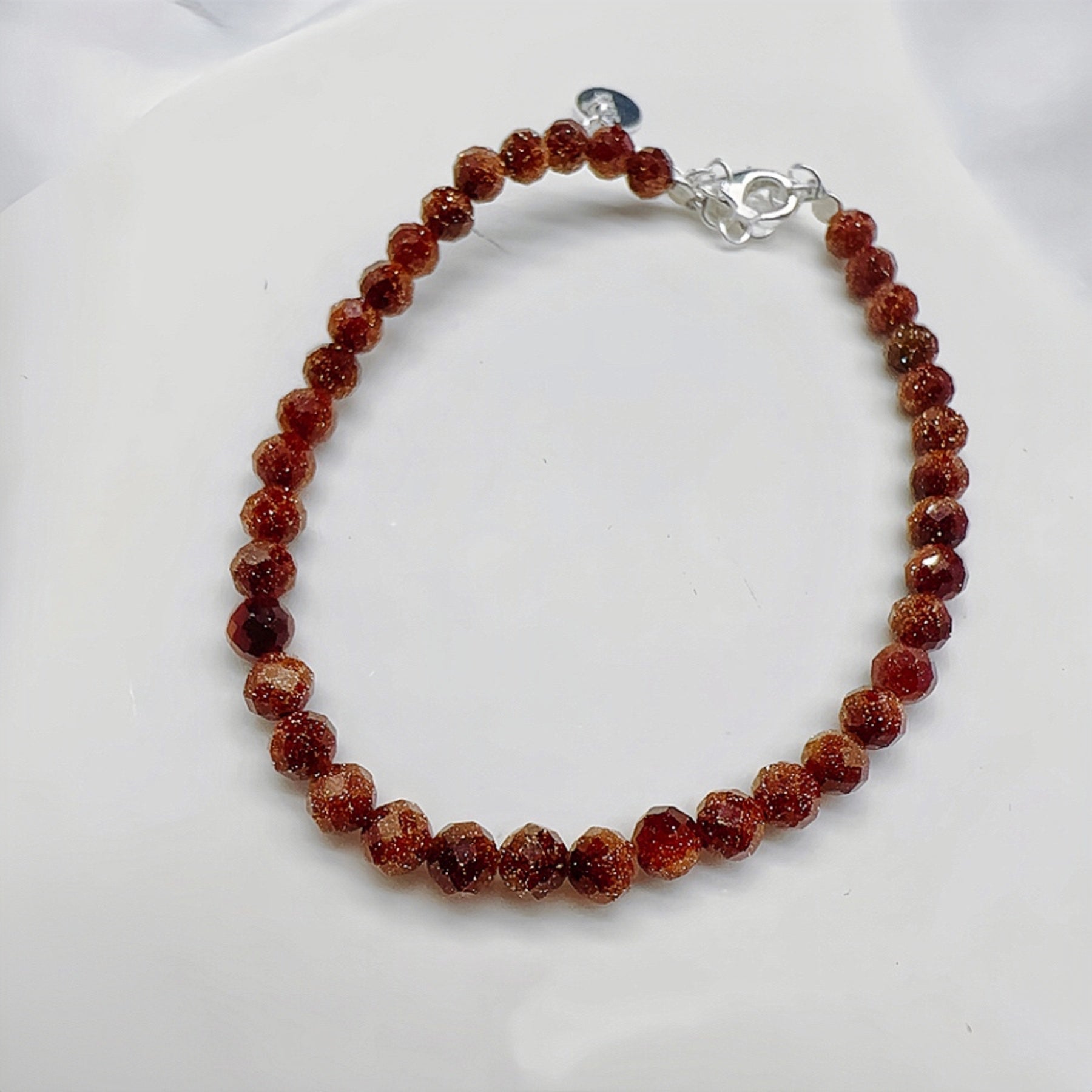 S925 Sterling Silver Red Imitation Crystal Bracelet