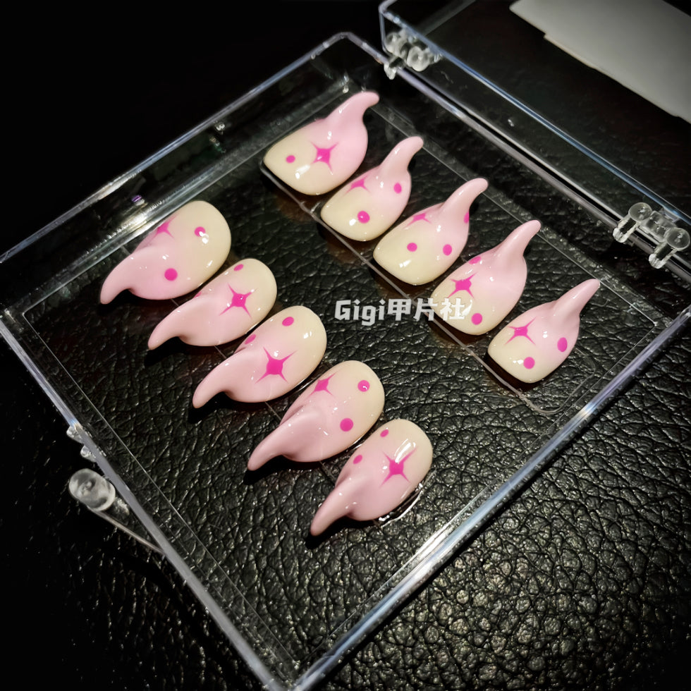 【Custom】 Two Colours Sparkle Cat Claws|Press- on Nails