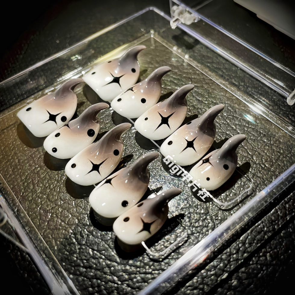 【Custom】 Two Colours Sparkle Cat Claws|Press- on Nails