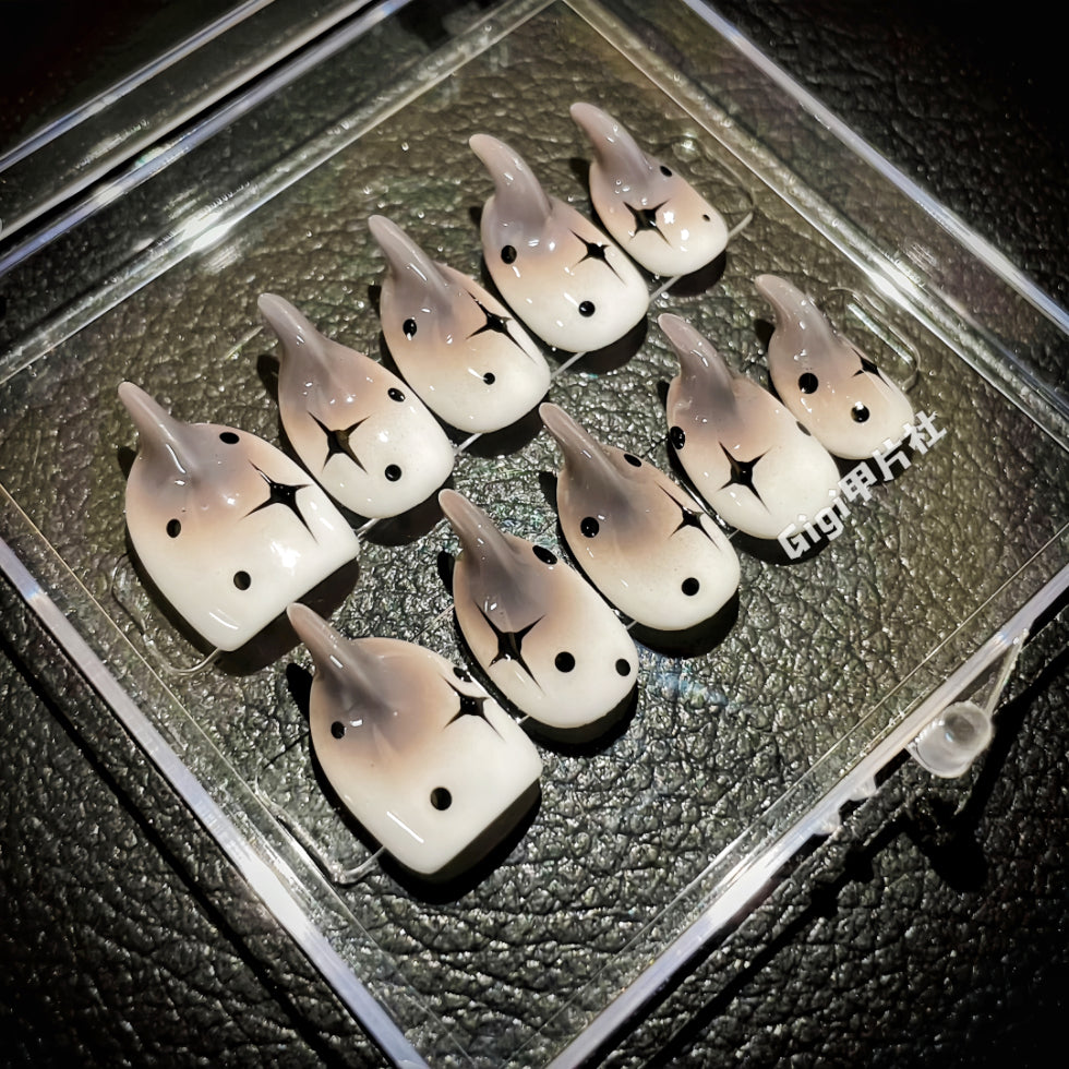 【Custom】 Two Colours Sparkle Cat Claws|Press- on Nails