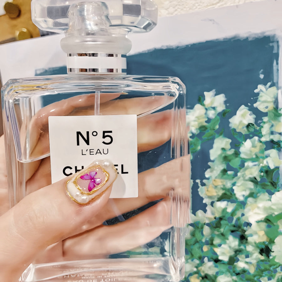 【Hand made】 Pink Butterfly Short False Nails