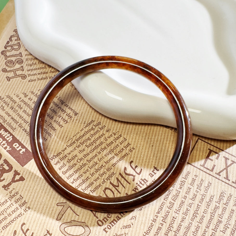 Black Brown Color Resin Round Bangle