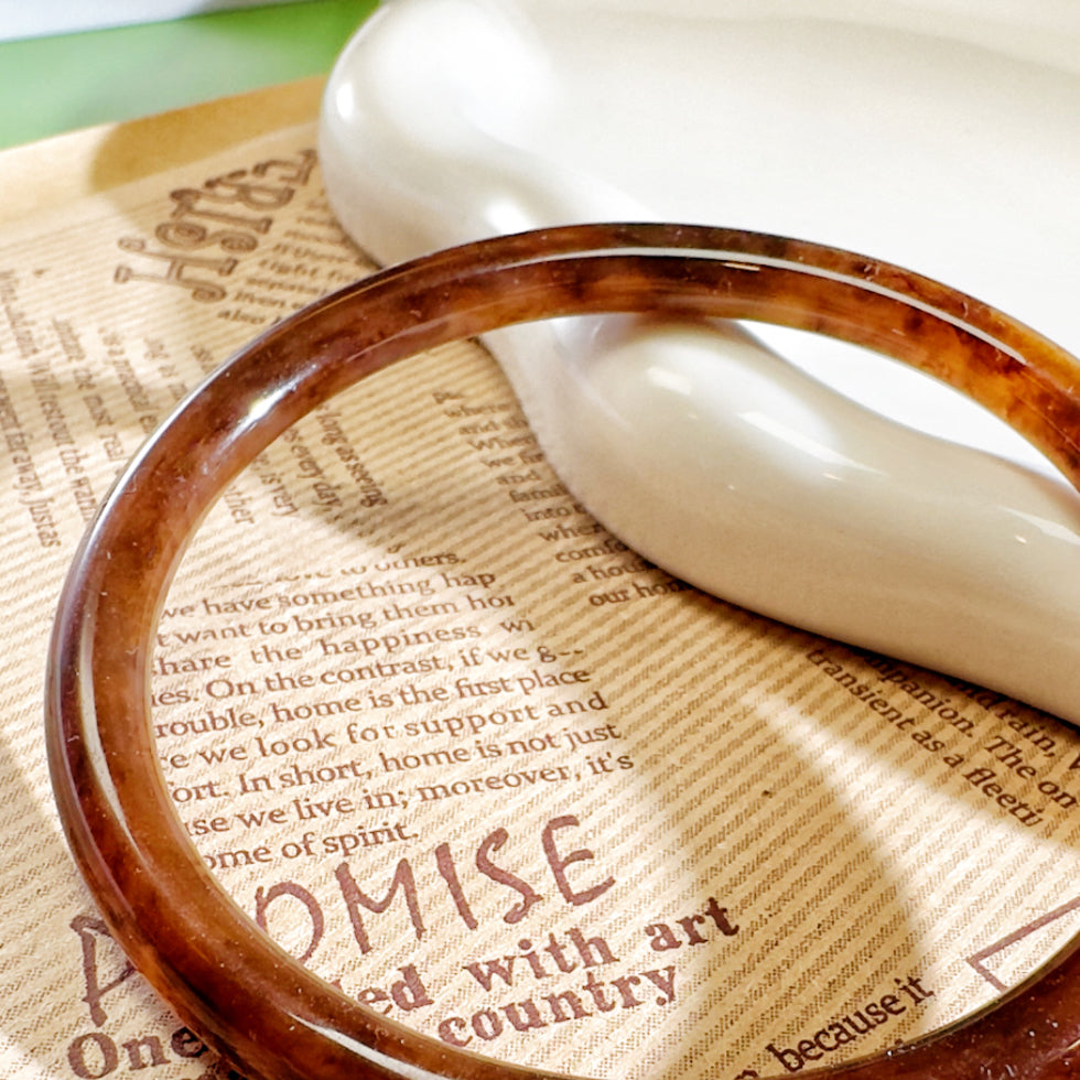 Black Brown Color Resin Round Bangle