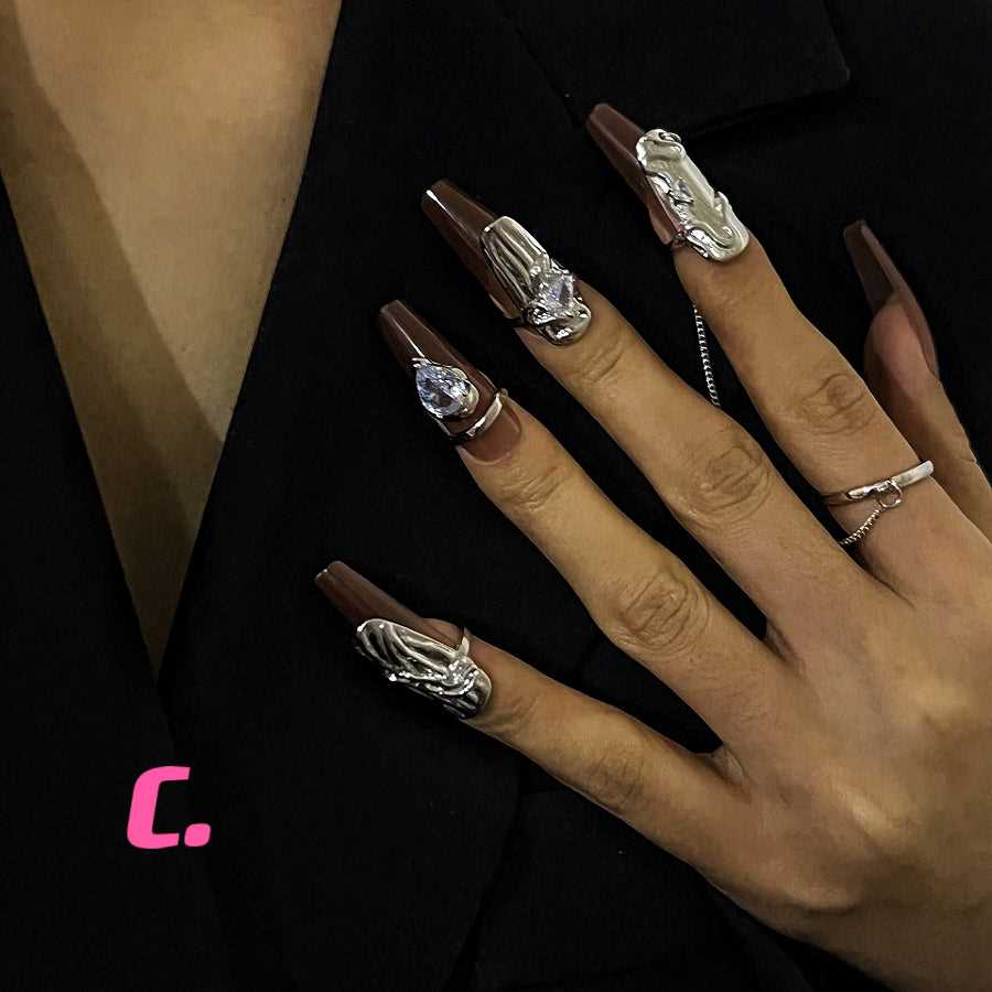 4pcs |Nail Ring Set| Fingertip Ring|Chain Ring