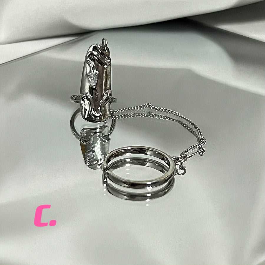4pcs |Nail Ring Set| Fingertip Ring|Chain Ring
