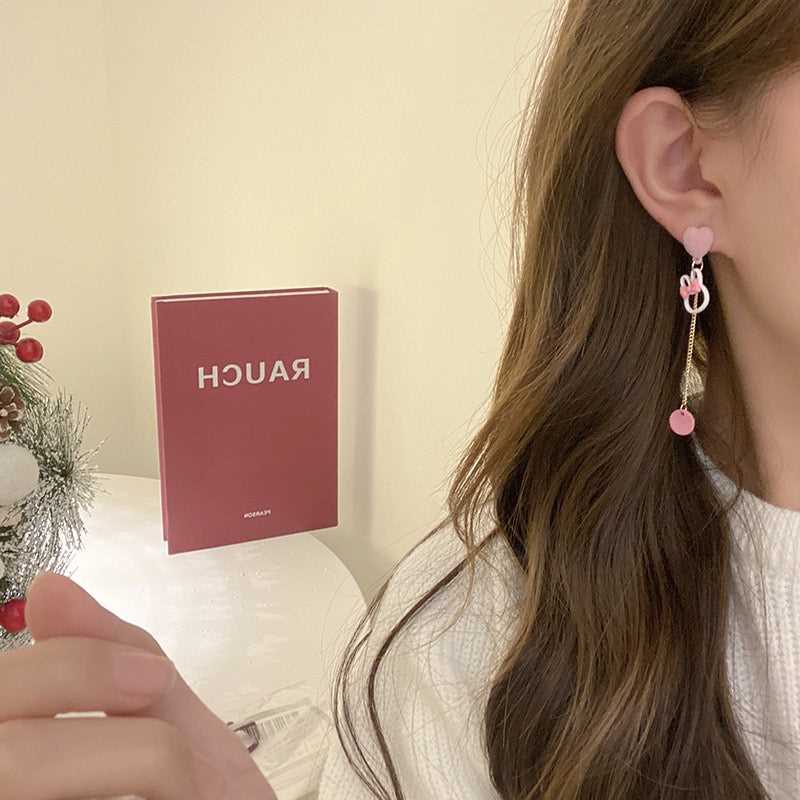 Cute Heart & Rabbit|Cat Line Asymmetrical Earring