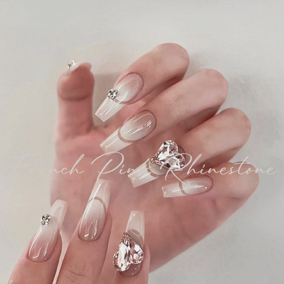 【Hand made】 Light Pink Gel Nails