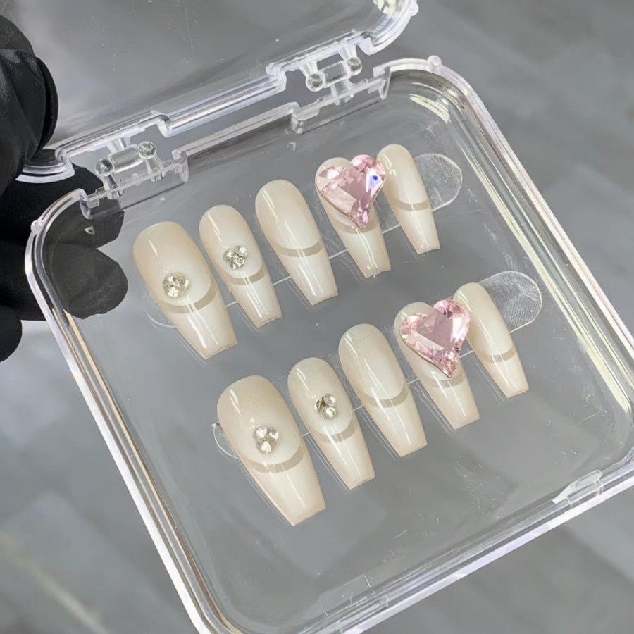 【Hand made】 Light Pink Gel Nails