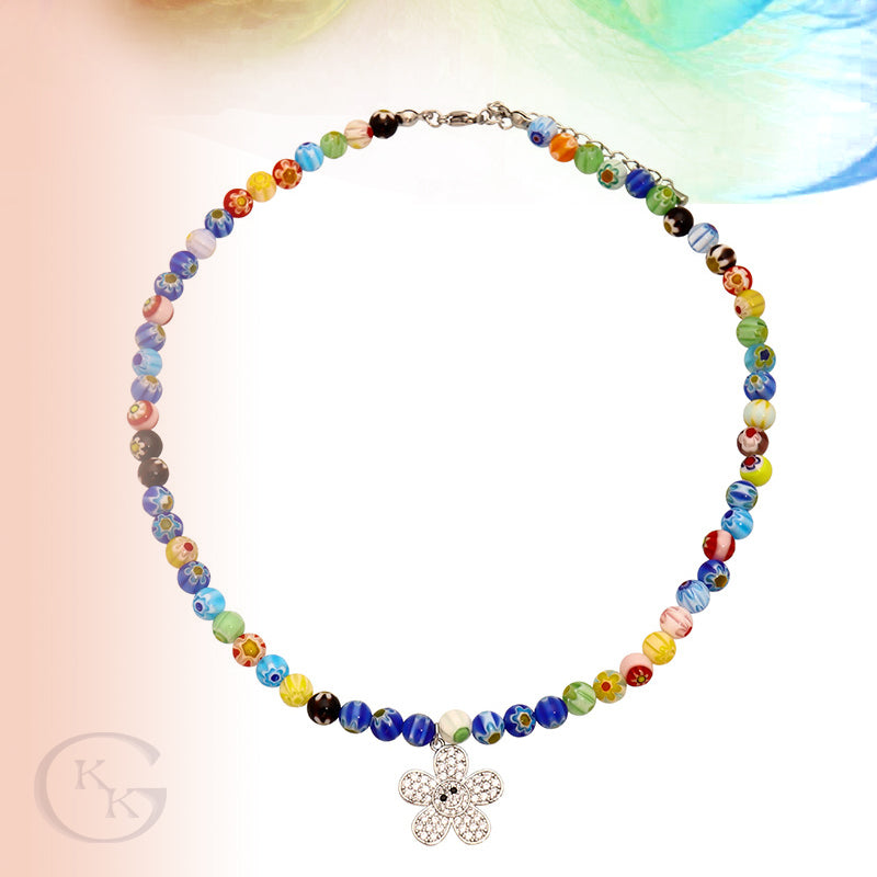 Colorful Glaze HQ Flower Hip-hop Necklace