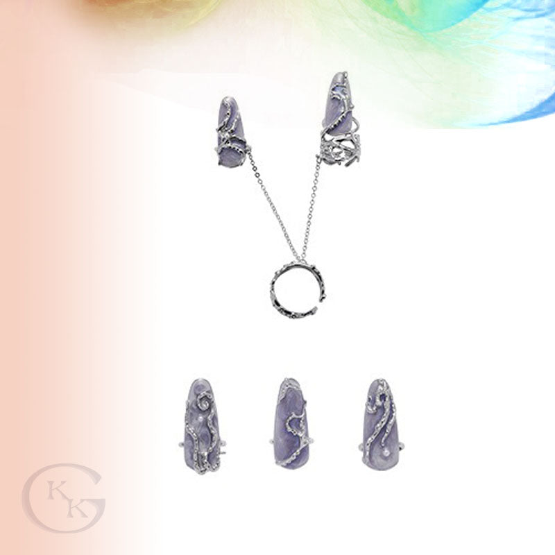 Silver Nail Ring|Fingertip Ring|Nail Guard| Midi Ring Set