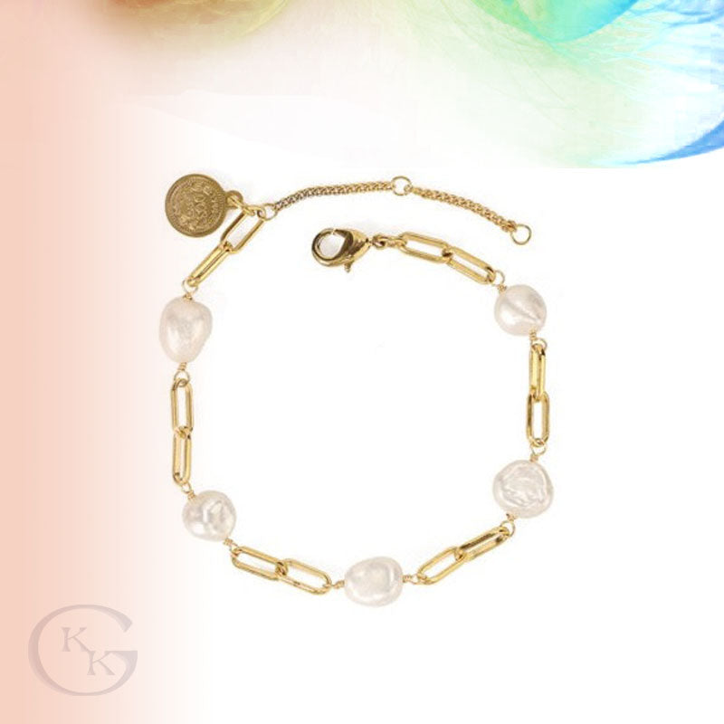 Gold Plated Freshwater Pearl Bracelet