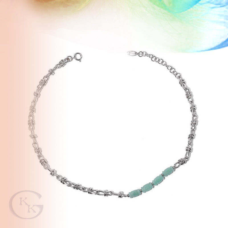 Natural Stone Hollowed out Chain Necklace