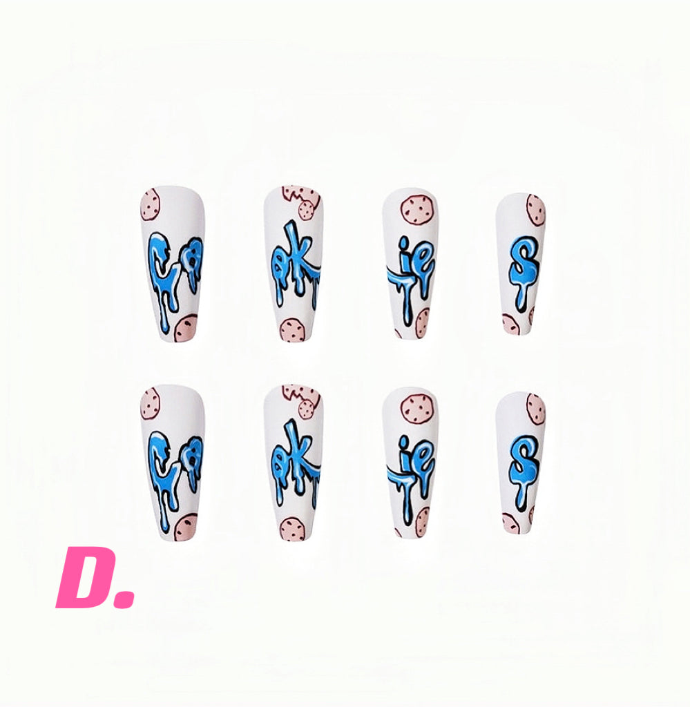 【Hand made】24pcs|Tapered coffin Fake Nails