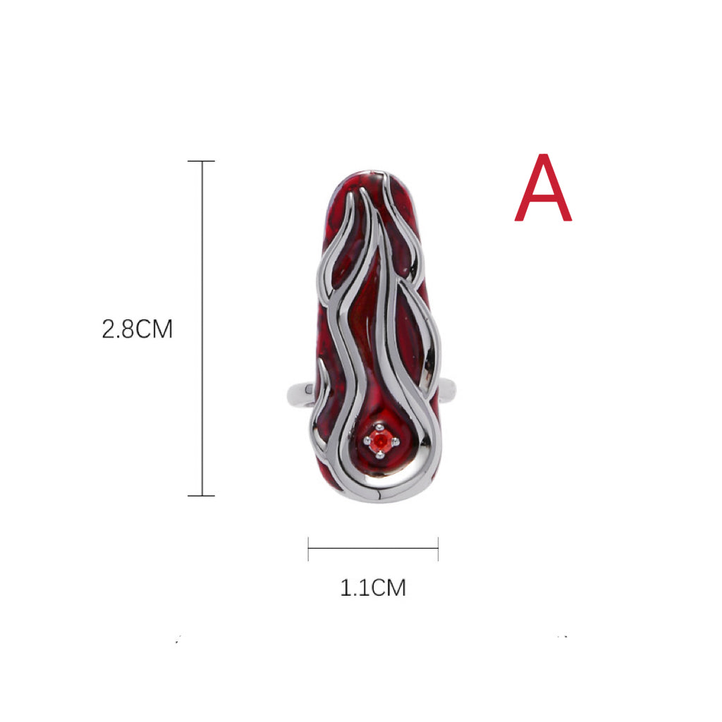 Red flame |Fingertip Ring|Knuckle Ring| Nail Guard