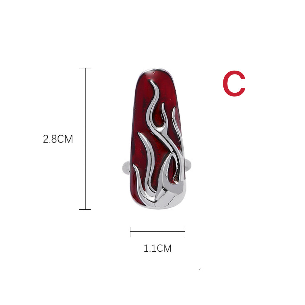 Red flame |Fingertip Ring|Knuckle Ring| Nail Guard