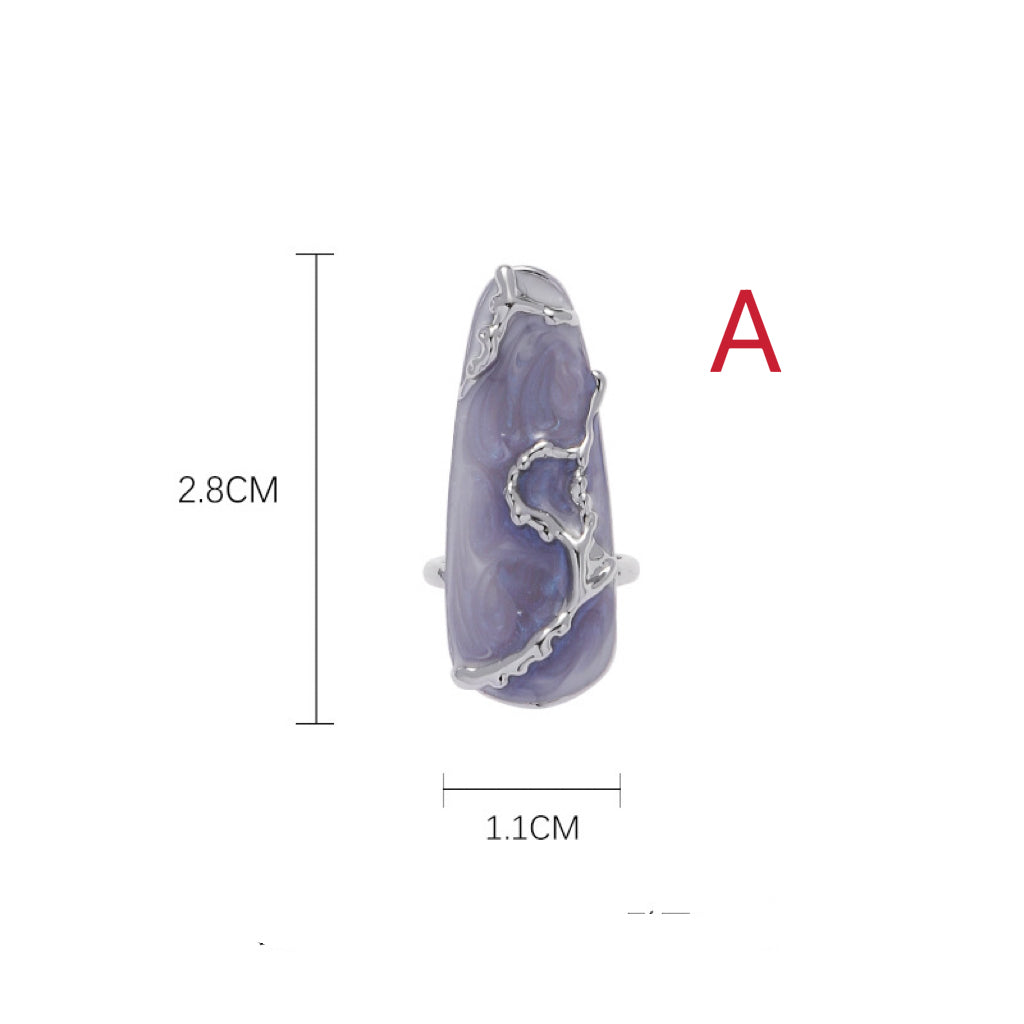 Silver Nail Ring|Fingertip Ring|Nail Guard| Midi Ring Set