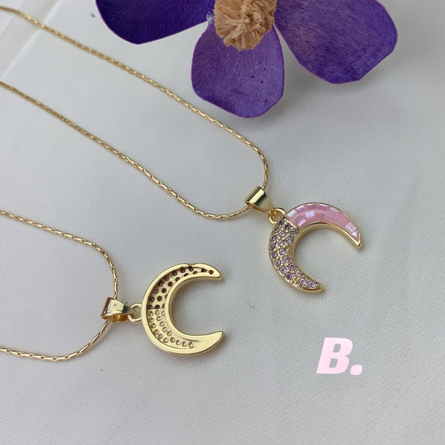 Pink Shell & Zircon Necklace