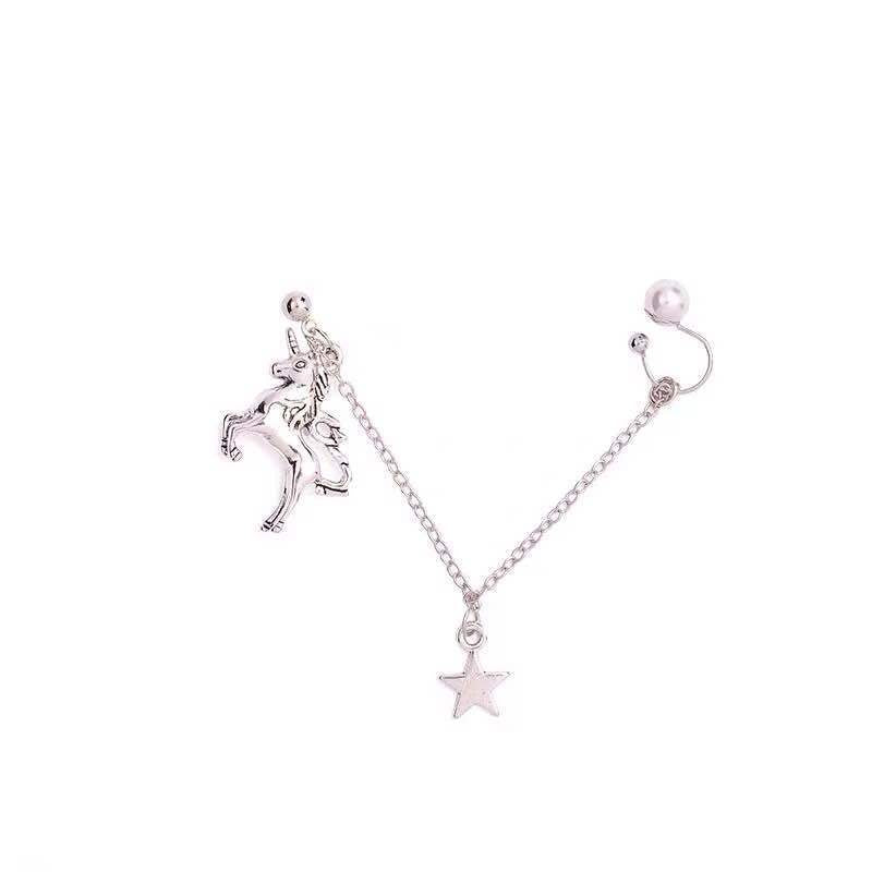 Metal Unicorn Star Ear Bone Clip | Pierced Earring