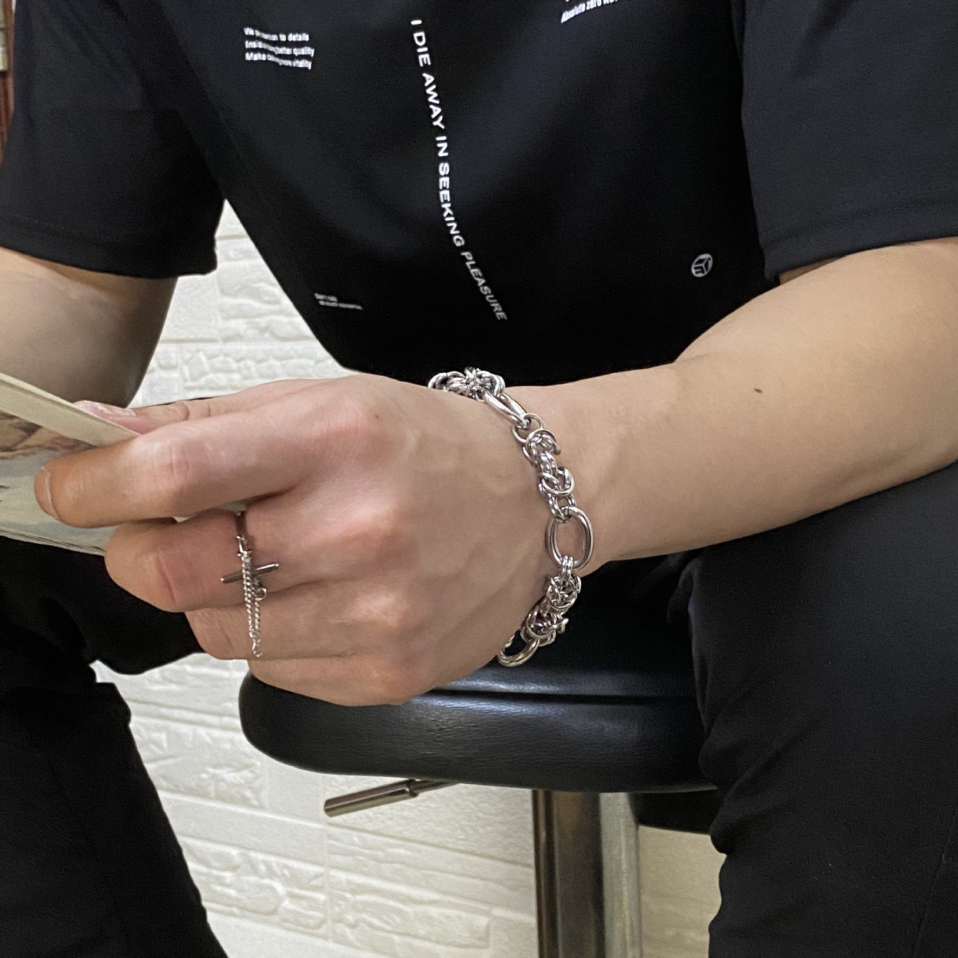 Vintage Stainless Steel Chain Bracelet for Men