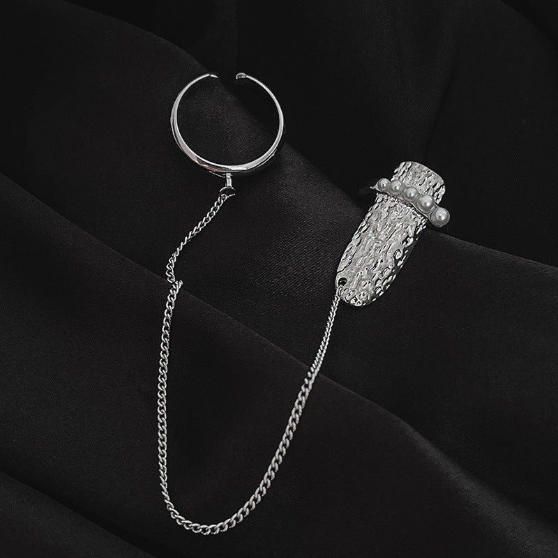 Fingertip Nail Guard|Midi Ring Set|Chain Ring