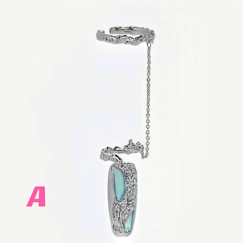 4pcs |Nail Ring Set| Fingertip Ring|Chain Ring