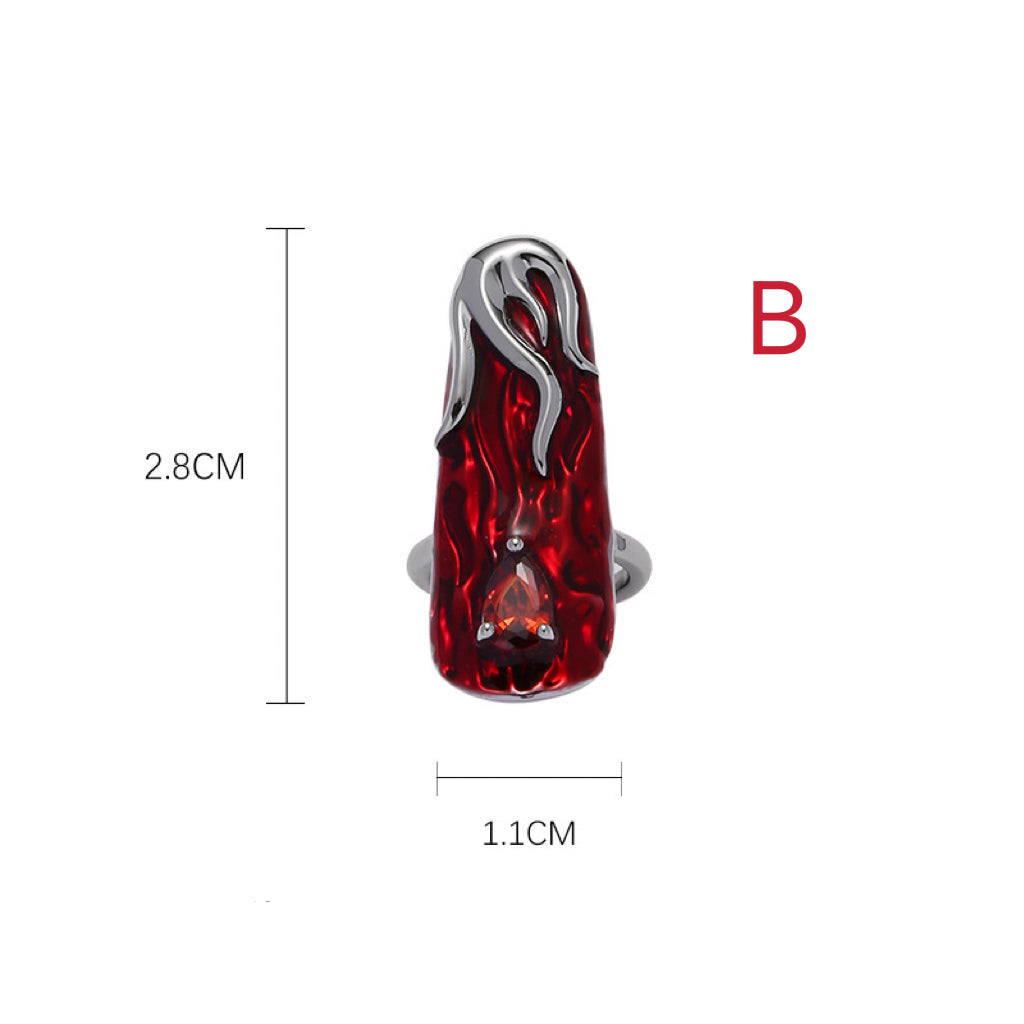 Red flame |Fingertip Ring|Knuckle Ring| Nail Guard