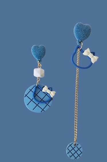 Cute Heart & Rabbit|Cat Line Asymmetrical Earring