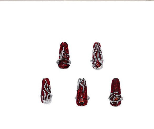 Red flame |Fingertip Ring|Knuckle Ring| Nail Guard