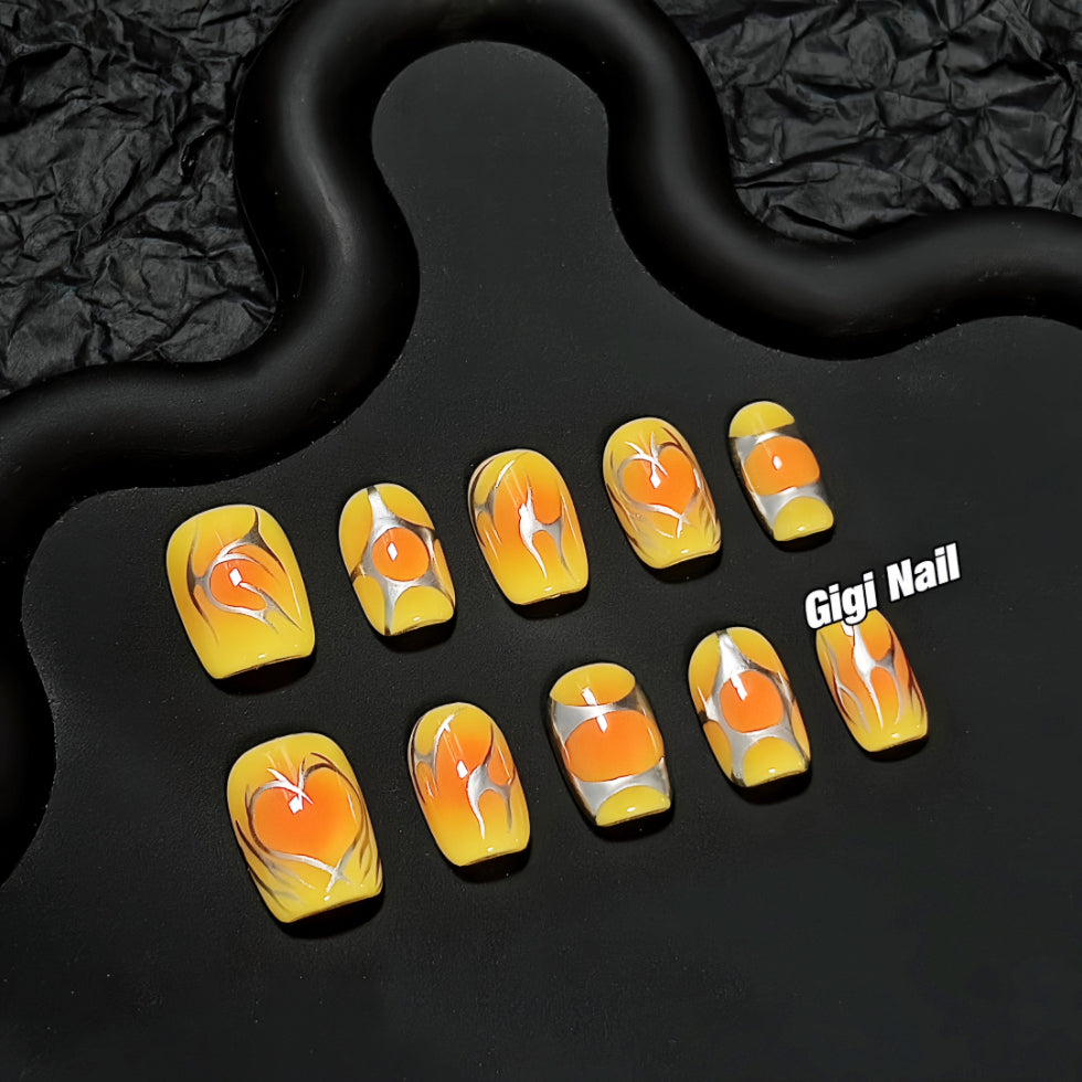 【Custom】 Yolk Color Press-on Nails