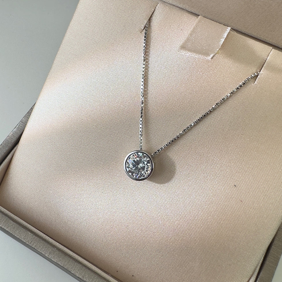 925 Silver Moissanite Pendant Necklace