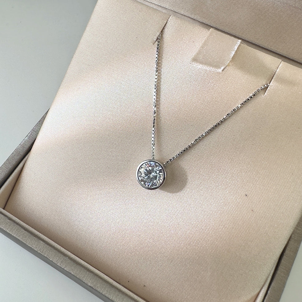 925 Silver Moissanite Pendant Necklace