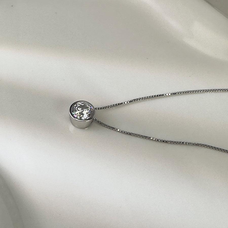 925 Silver Moissanite Pendant Necklace