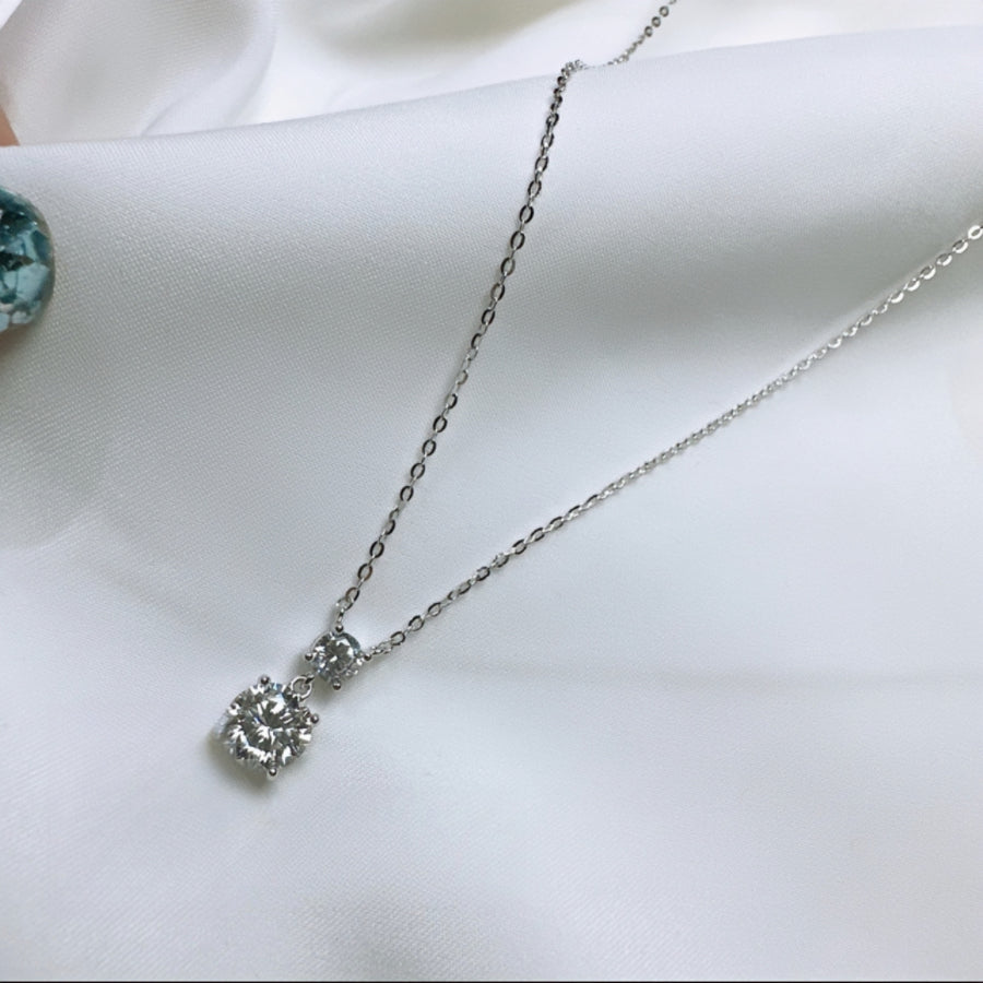 Double Moissanites Sterling Silver Necklace