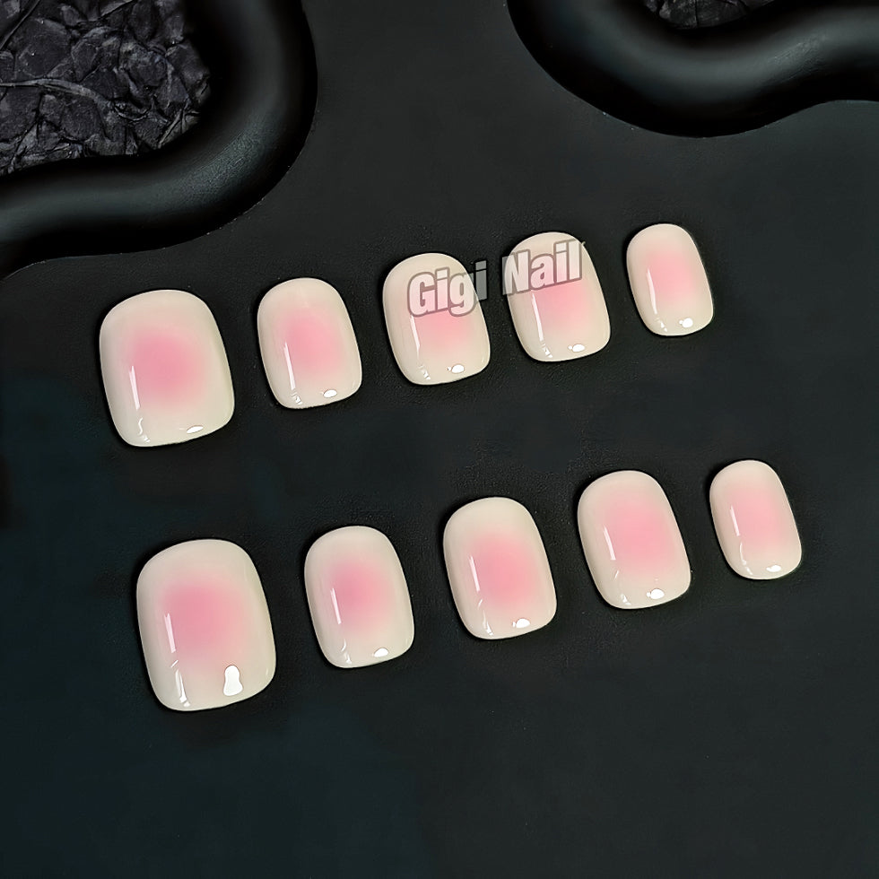 【Custom】Sweet Pink Airbrush Press-On Nails