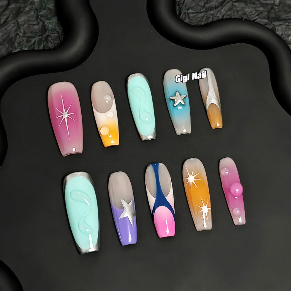 【Custom】Before sunset Tyrande ｜Hand painted nail｜Press- on nails｜