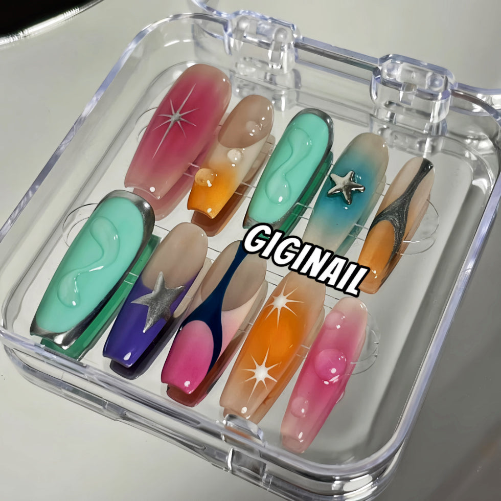 【Custom】Before sunset Tyrande ｜Hand painted nail｜Press- on nails｜