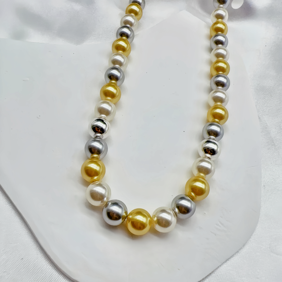 8mm Morandi Color & Sterling Silver Pearl Necklace
