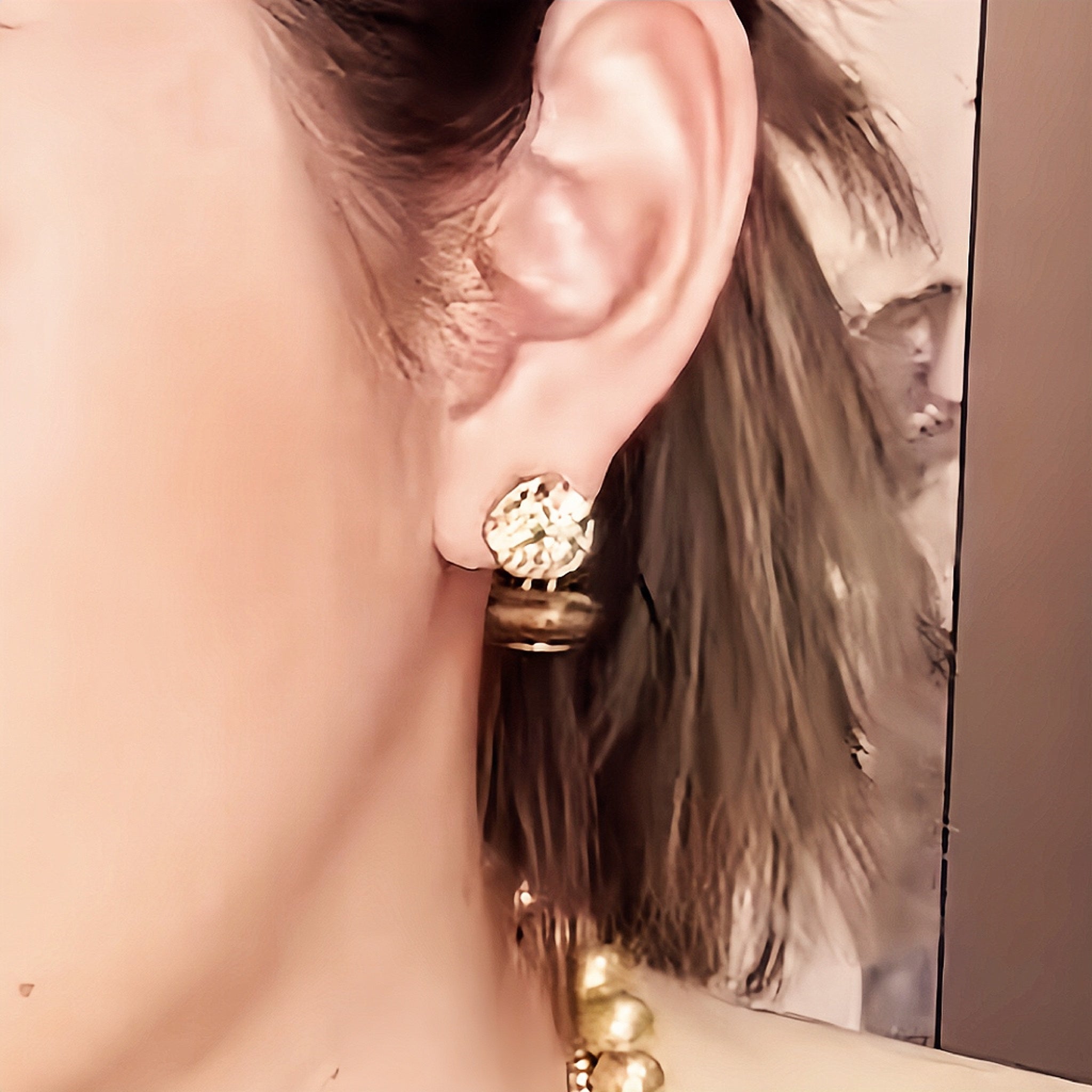 Gold Resin and Ancient Coin Earrings