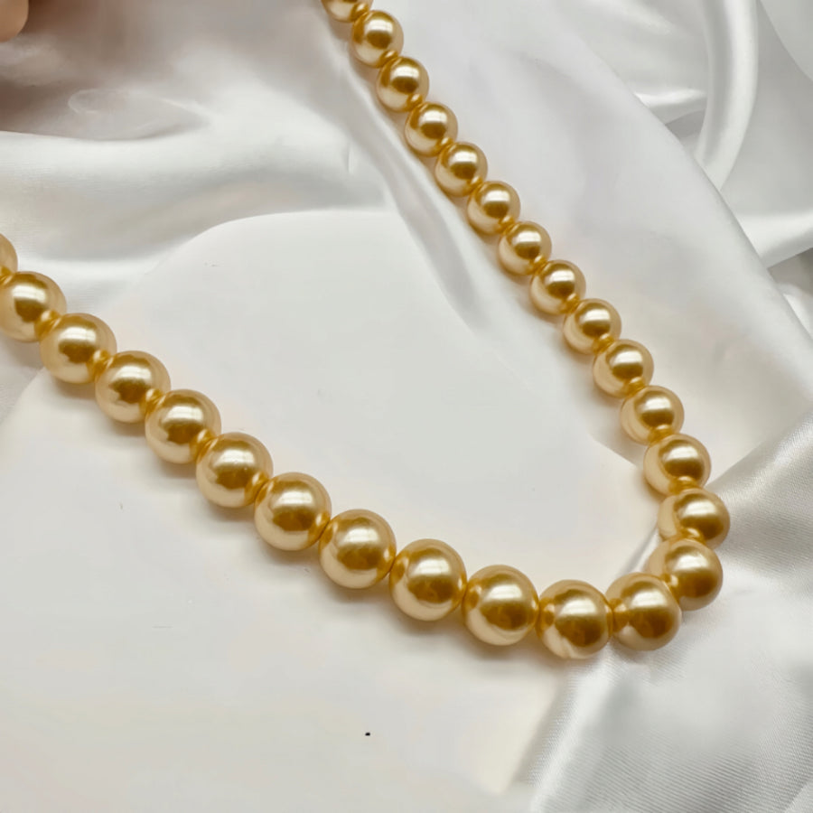 10mm Gold Plated FAUX Pearl Necklace