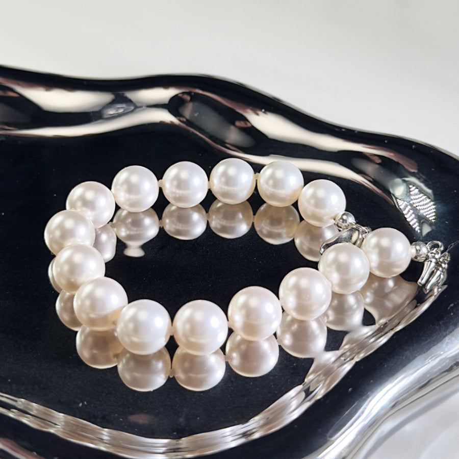 10mm Sterling Silver FAUX Pearl Bracelet