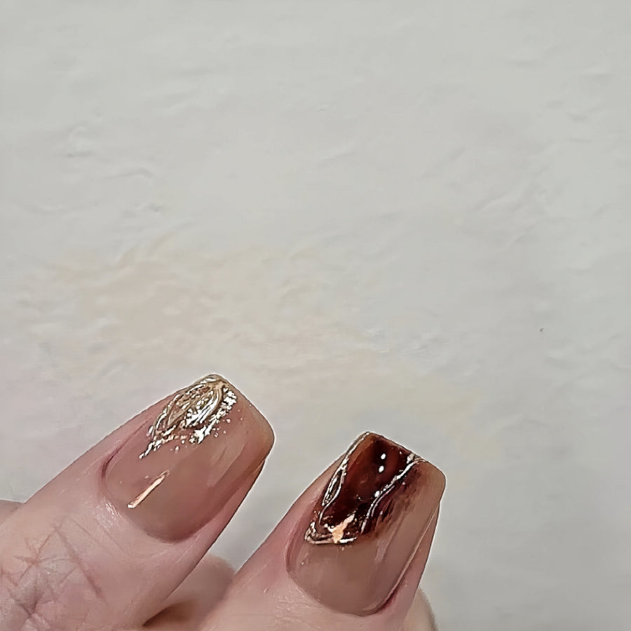 【Hand made】 Elegant Pomegranate Radiance False Nails