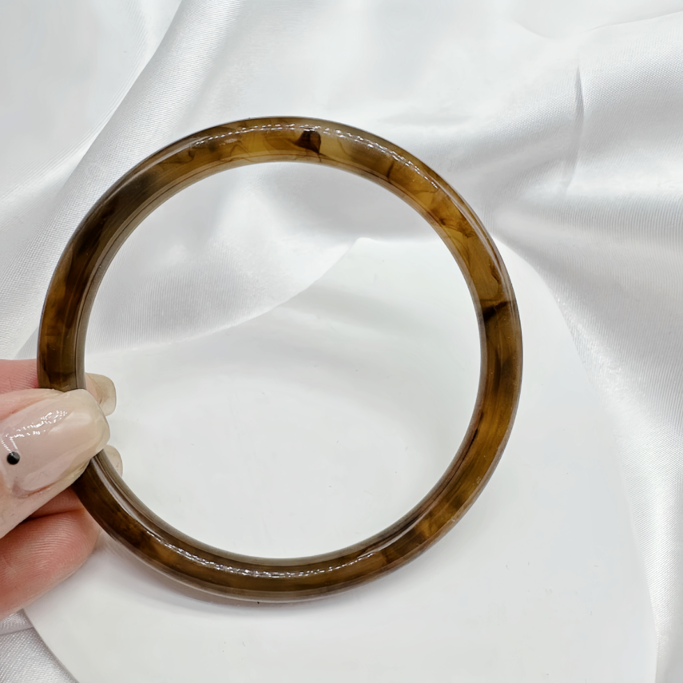 Black Brown Color Resin Round Bangle