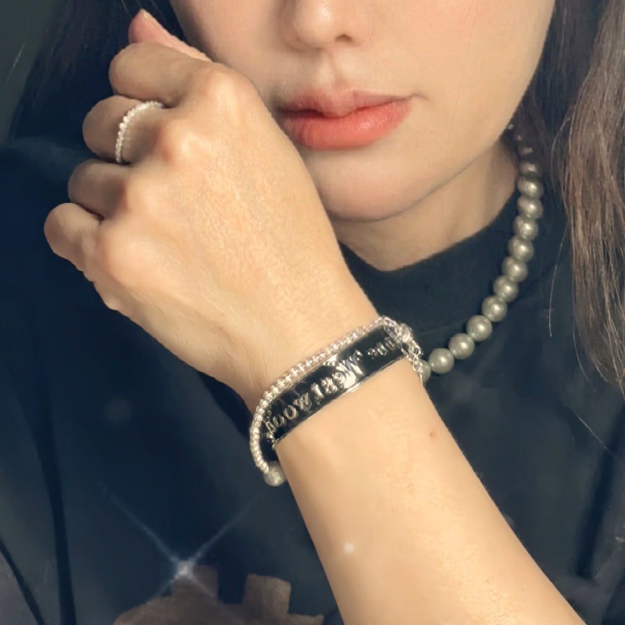 Sleek Black Alloy Bracelet